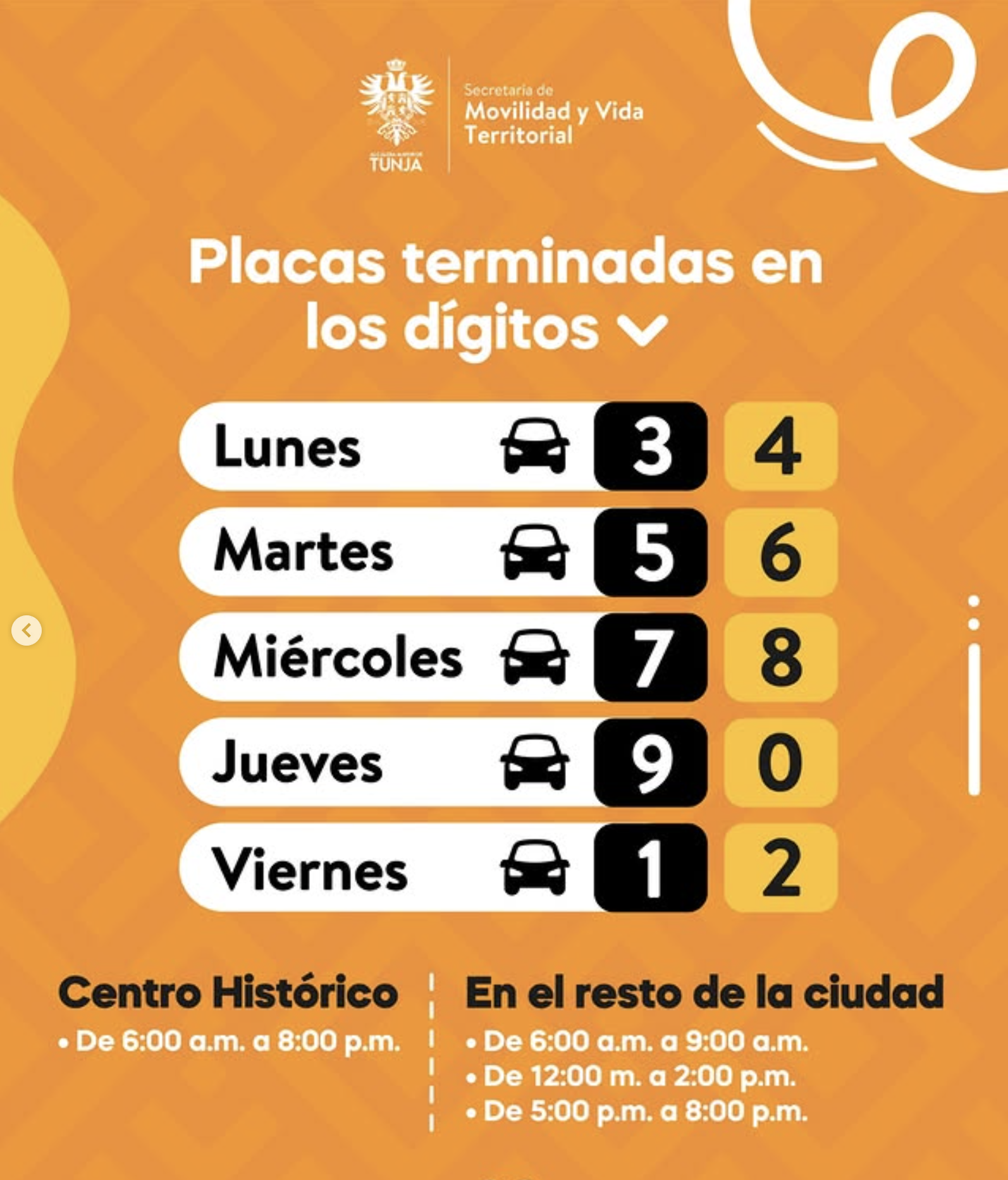 Pico y Placa Tunja 2026